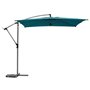 Hespéride - Parasol Déporté Carré Manoa Bleu Canard 2,5 x 2,5 m Anti-Rouille Rotation 360° Protection Soleil, Intempéries pour J