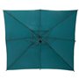 Hespéride - Parasol Déporté Carré Manoa Bleu Canard 2,5 x 2,5 m Anti-Rouille Rotation 360° Protection Soleil, Intempéries pour J