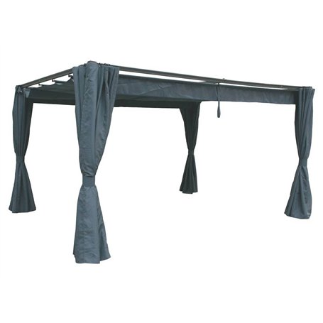 Jeu de 4 Rideaux pour tonnelle Palmeira 4 x 3 m Ardoise
