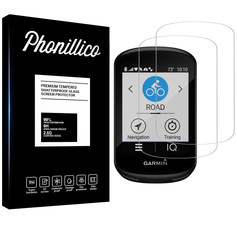 PHONILLICO Verre Trempé pour Garmin Edge 530 / Edge 830 [Pack 2] Film Vitre Protection Ecran GPS Vélo