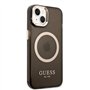 Guess GUHMP14SHTCMK Coque pour iPhone 14 6,1" Noir/Noir Coque Rigide Or Ligne Translucide