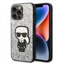 Karl Lagerfeld KLHCP14XGFKPG Coque de Protection Rigide pour iPhone 14 Pro Max 6,7" Argenté/argenté