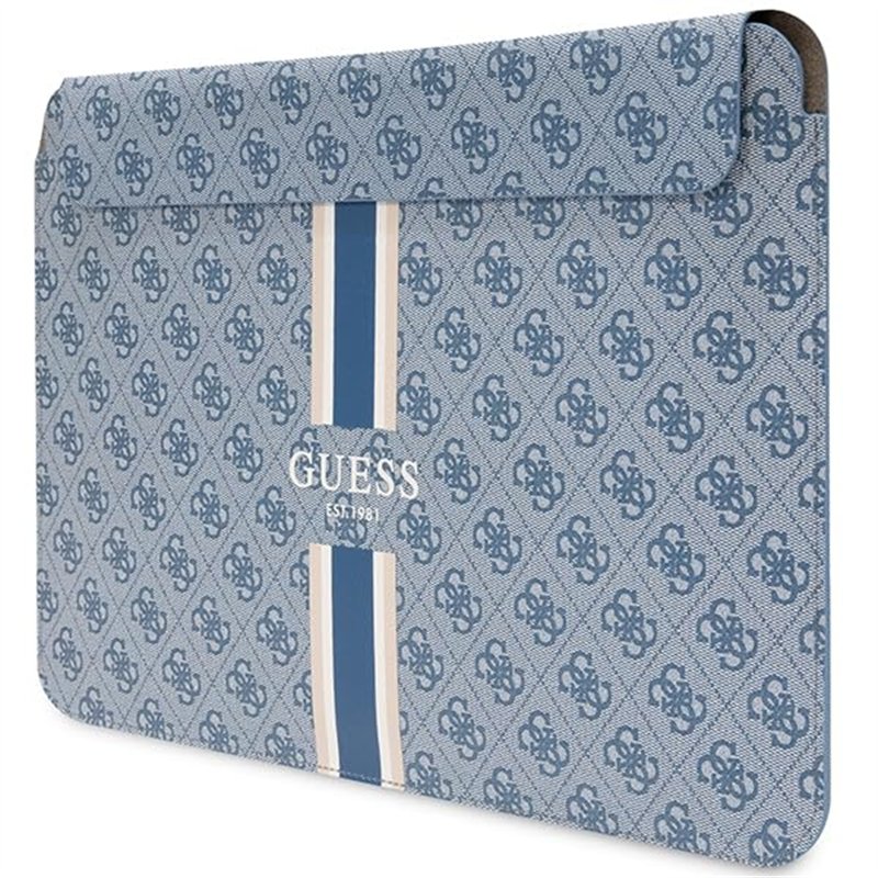 Image secondaire de Guess Pochette pour ordinateur portable en PU 4G avec rayures imprimées Bleu, bleu
