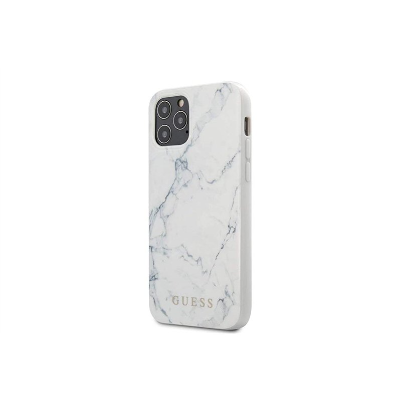 Guess Coque Design marbre pour Apple iPhone Mini 12 - Blanc GUHCP12SPCUMAWH Noir
