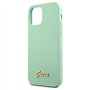 Guess GUHCP12MLSLMGGN Coque de Protection pour iPhone 12/12 Pro 6,1" avec Logo en métal Vert