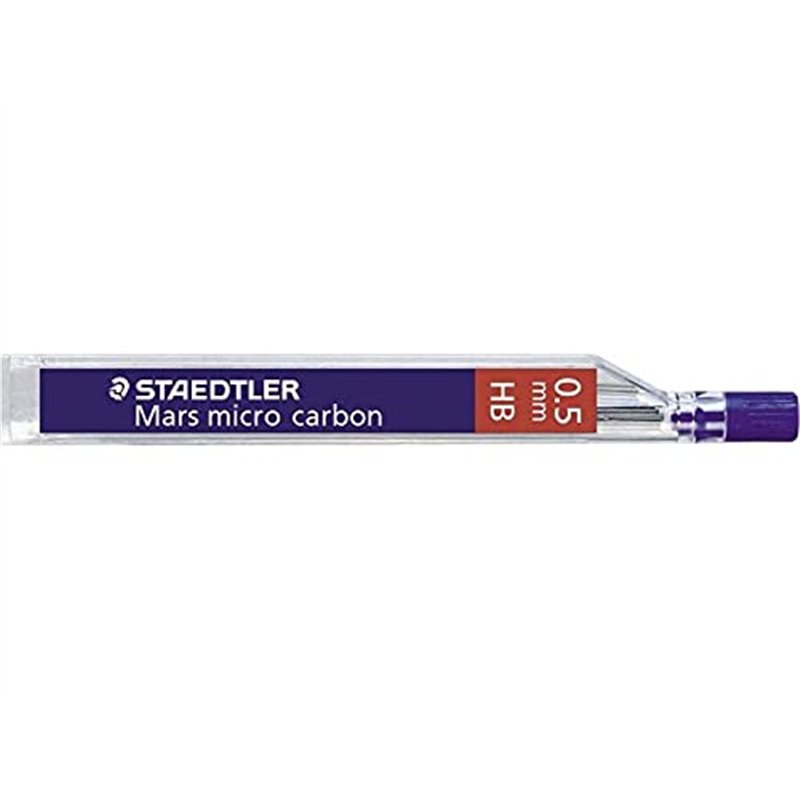 Lot de 12 Etui de 12 mines 0,5 mm polycarbone haute qualité HB STAEDTLER MARSMICRO