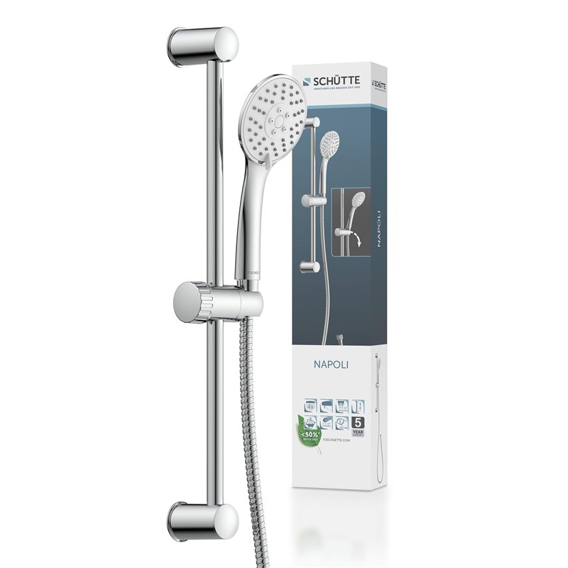 SCHÜTTE Napoli 64830 Set de douche avec barre de douche 4 types de jets Chromé