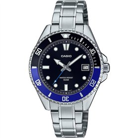 Casio Montre à Quartz pour Femme en Acier Inoxydable avec Cadran Noir MDV-10D-1A2VDF, Noir, Bracelet Casio Montre à Quartz pour Femme en Acier Inoxydable avec Cadran Noir MDV-10D-1A2VDF, Noir, Bracelet
