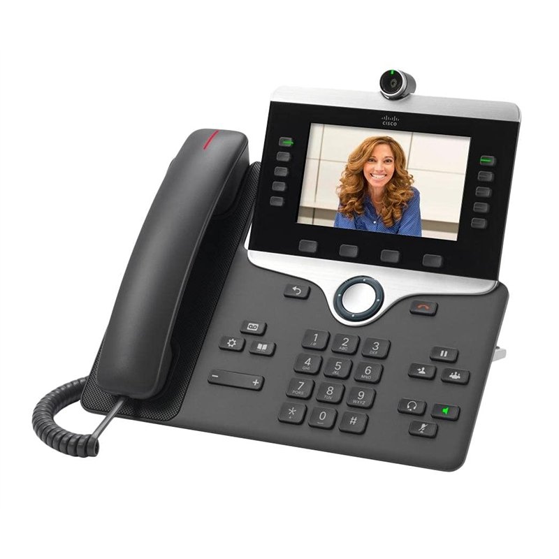 Cisco IP Phone 8845 - Visiophone IP - avec Appareil Photo numérique, Interface Bluetooth - SIP, SDP - 5 Lignes - Charbon, Gris f