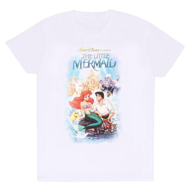 The Little Mermaid T Shirt à Manches Courtes Classic Poster Blanc Unisexe
