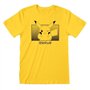 Pokémon T-Shirt à Manches Courtes Unisex Pikachu Katakana Jaune
