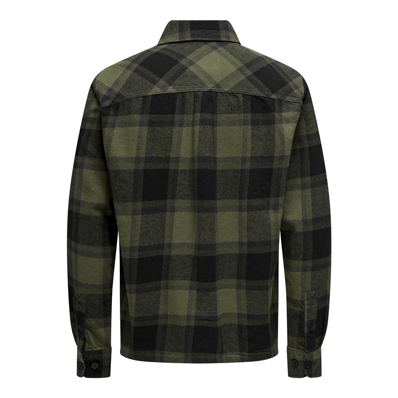 Image secondaire de ONLY & SONS Onscedric Life Check Overshirt Noos Veste Chemise, Marron, XL Hommes