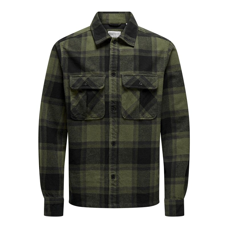 ONLY & SONS Onscedric Life Check Overshirt Noos Veste Chemise, Marron, XXL Hommes