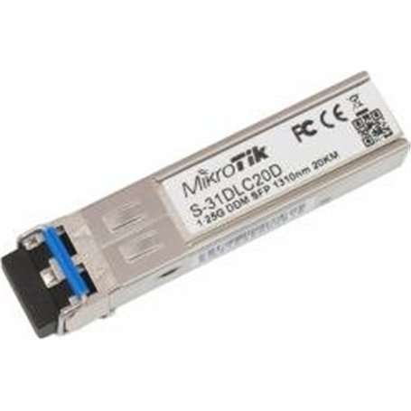 Mikrotik S-31DLC20D Network émetteur-récepteur Module 1250 Mbit/s SFP 1310 nm