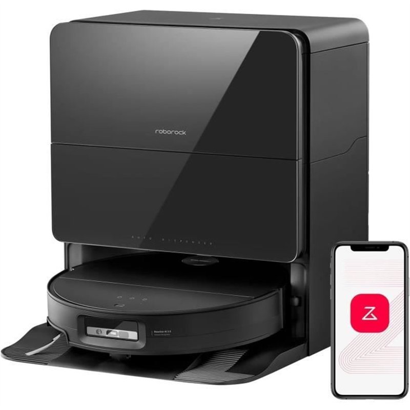 ROBOROCK Saros 10 Black - Aspirateur Robot Laveur - 22,000 Pa - DuoDivide Anti-Enchevétrements - Design ultra fin - Brosse Flexi