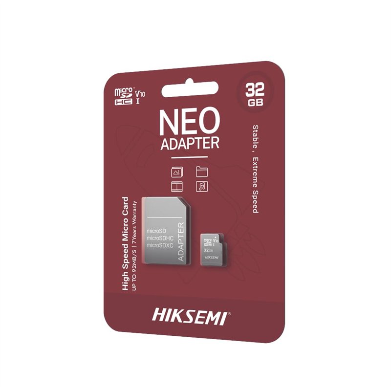 Image secondaire de Carte MEMOIRE HIKSEMI M-SD 32G Micro SDHC - Serie C1 avec Adaptateur 92MB/s 15MB/s Class 10