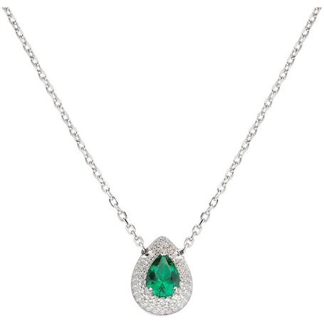 Amen Collier Goutte d'amour en Argent avec Zircons, Medium, Argent Sterling, Zircon