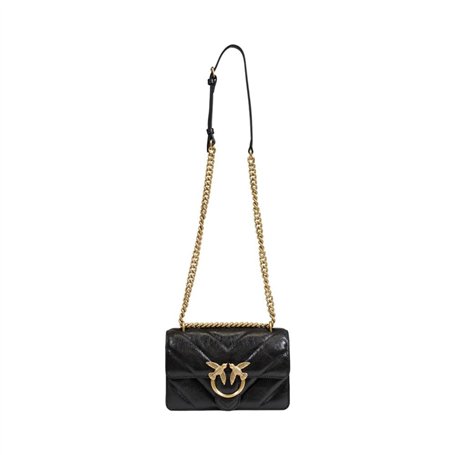 Pinko Sac love one mini bandoulière chevron brillant 100074 A1UR Z99Q noir, Noir