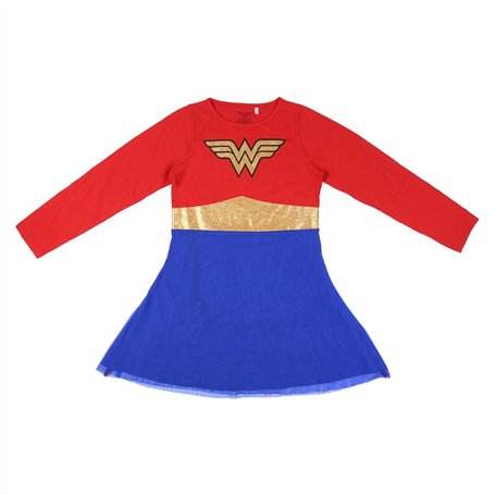 CERDÁ LIFE'S LITTLE MOMENTS Fille Robe Wonderwoman À Manches Longues avec Tutu – Licence Officielle DC Comics Bridesmaid Dress,