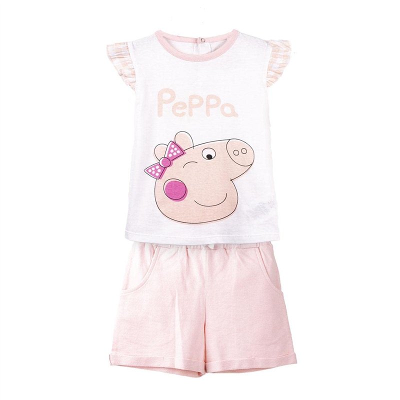 CERDÁ LIFE'S LITTLE MOMENTS Mixte b Conjunto 2 Piezas French Terry Peppa Pig T shirt et shorts, Multicolore, 18 mois EU