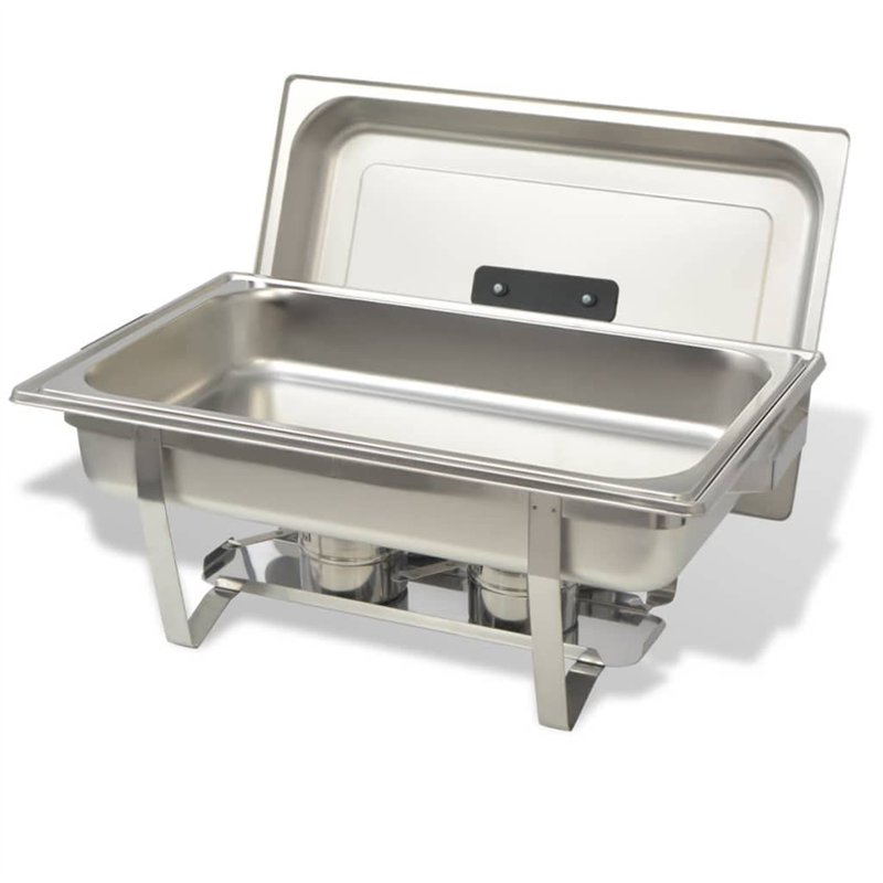 Image secondaire de vidaXL Ensemble de chauffe-plats 2 pcs Acier inoxydable
