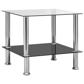 vidaXL Tavolino Trasparente 45x50x45 cm in Vetro Temperato