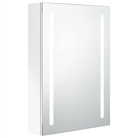 vidaXL Armadietto Bagno con Specchio e LED Bianco Lucido 50x13x70 cm