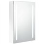 vidaXL Armadietto Bagno con Specchio e LED Bianco Lucido 50x13x70 cm