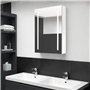 vidaXL Armadietto Bagno con Specchio e LED Bianco Lucido 50x13x70 cm