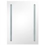 vidaXL Armadietto Bagno con Specchio e LED Bianco Lucido 50x13x70 cm