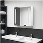 vidaXL Armadietto Bagno con Specchio e LED Bianco Lucido 62x14x60 cm