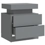 vidaXL Comodino Grigio 45x35x52 cm in Truciolato