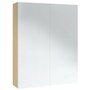 vidaXL Armadietto a Specchio per Bagno 60x15x75 cm MDF Bianco e Rovere