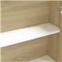 vidaXL Armadietto a Specchio per Bagno 60x15x75 cm MDF Bianco e Rovere