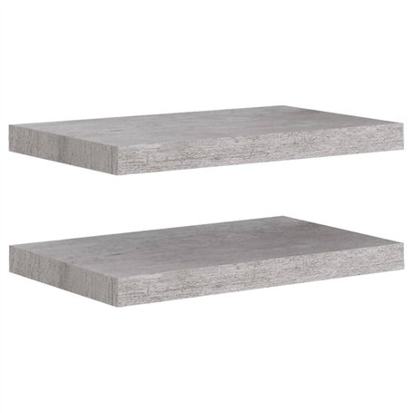 VidaXL Étagères murales flottantes 2 pcs Gris béton 50x23x3,8 cm MDF