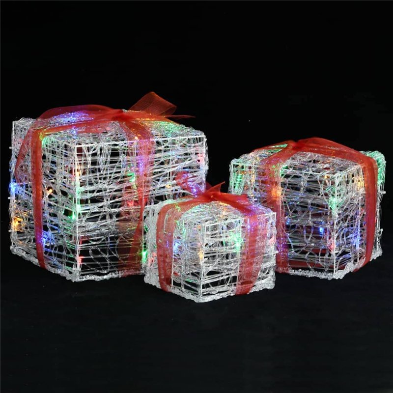 Image secondaire de Boîtes-cadeaux de Noël décoratives 3 pcs Acrylique colorées