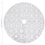 VXL Jupe de sapin de Noël de luxe et chaussettes en tissu blanc 150 cm