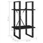 Libreria a 2 Ripiani Nera 40x30x70 cm in Massello di Pino