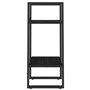 Libreria a 2 Ripiani Nera 40x30x70 cm in Massello di Pino