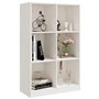 Libreria Bianca 70x33x110 cm in Legno Massello di Pino