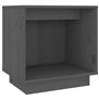 Comodino Grigio 40x30x40 cm in Legno Massello di Pino