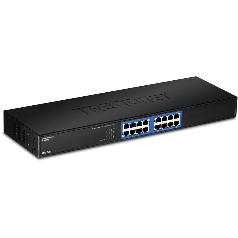 Trendnet TEG-S16G commutateur réseau Non-géré Noir