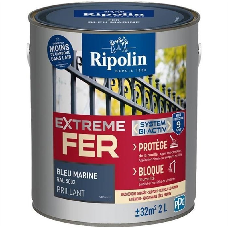 Extreme fer base bleu marine RAL 5003 brillant - RIPOLIN - 2 L