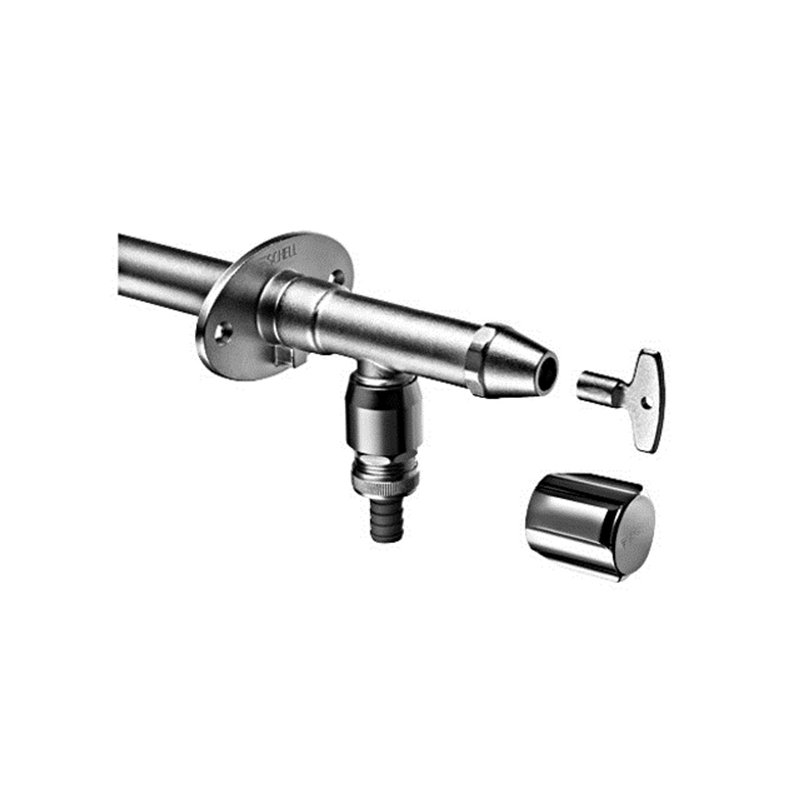 Schell 039950399 Polar II Robinet Mural extérieur résistant au Gel sans aérateur Chromé Mat