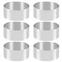 Juuewrryg Lot de 6 Anneaux à Gâteau Perforés Ronds pour la Cuisson, Anneau à Gâteau en Acier Inoxydable avec Trous, Moule à Gâte
