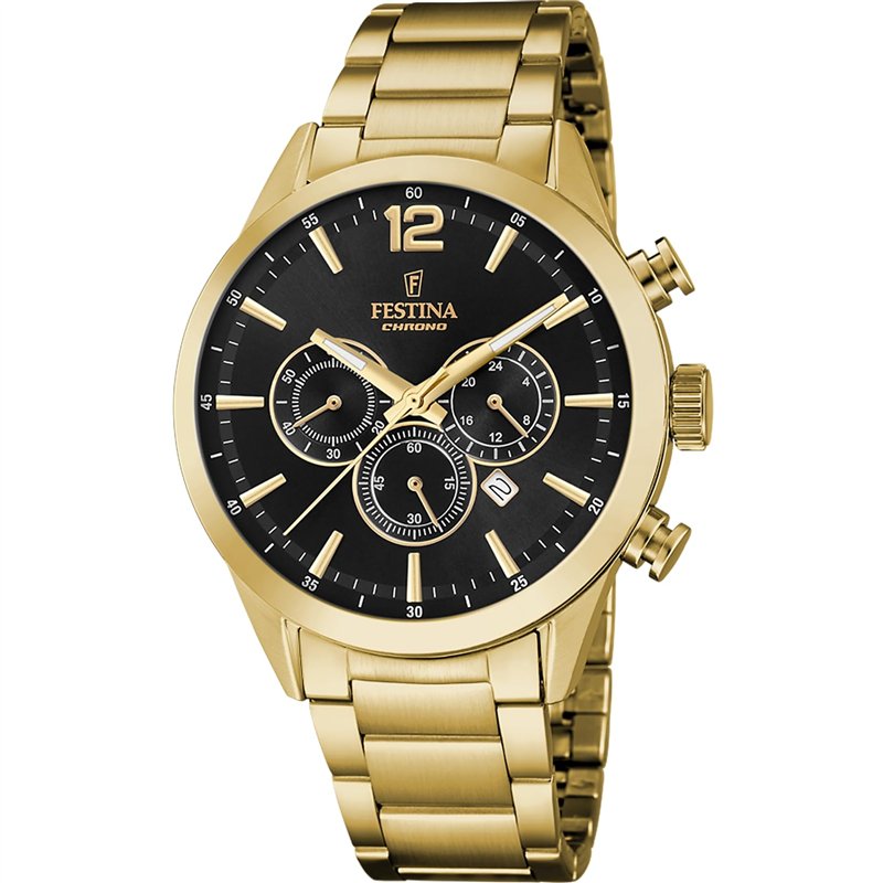 Image secondaire de Montre Festina Timeless Chronograph Noir, Bracelet Acier Inoxydable 316l, Homme
