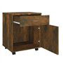 vidaXL Armadietto con Ruote Rovere Fumo 45x38x54 cm Legno Multistrato