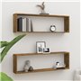 Mensole Parete Cubo 2pz Rovere Fumo 100x15x30 Legno Multistrato