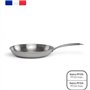 Brigade - Poele en acier inoxydable 20 cm - LIVOO - MEP157 - Acier inoxydable Triply - Tous feux dont induction - Made in France