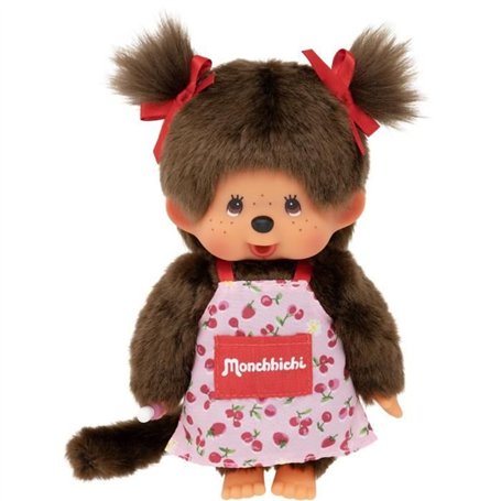 Peluche singe - BANDAI - Monchhichi Tablier a Fleurs - 20 cm